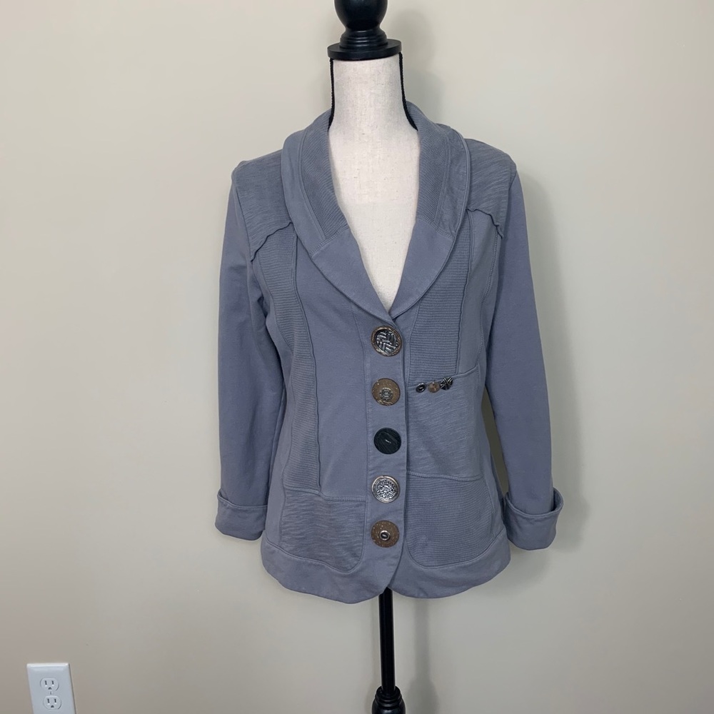 NEON BUDDHA lavender knit button jacket sz M